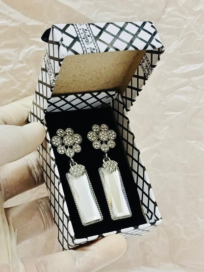 Sitarah Sheen – Icy Silver Drop Earrings