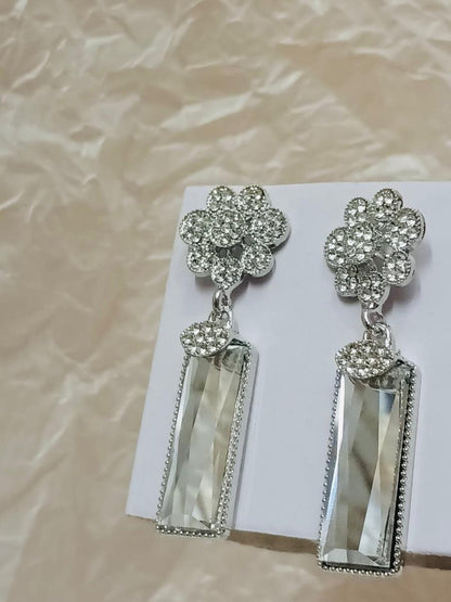 Sitarah Sheen – Icy Silver Drop Earrings