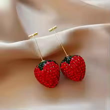 Strawberry Crystal Drop Earrings